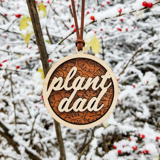 Wood Monstera Leaf Plant Dad Houseplant Ornament Holiday Gift for Plant Lovers.