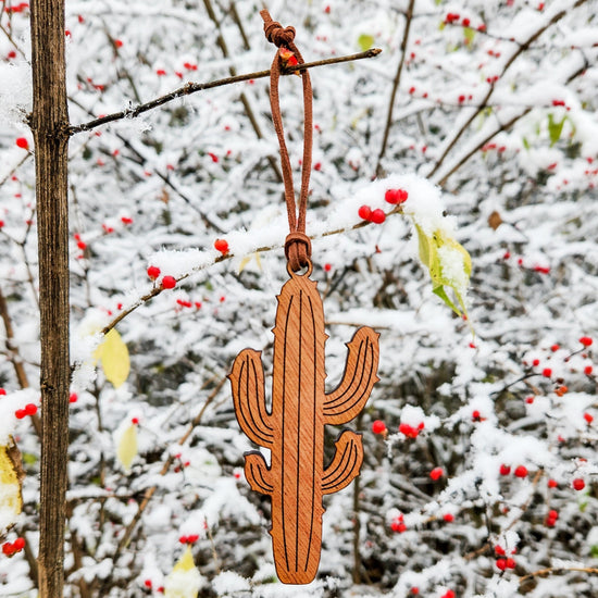 Wood Cactus Decor Christmas Ornament Gift for Plant Lovers