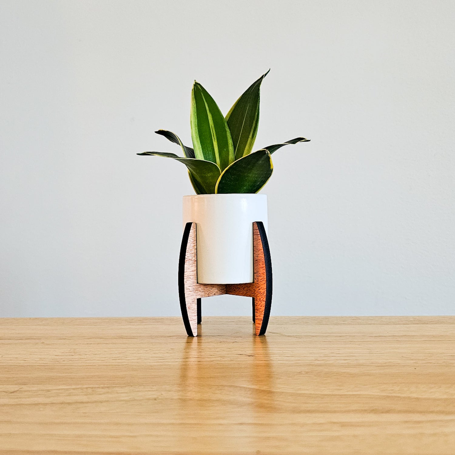 wooden succulent pot Mini 2-Inch Wood Indoor Plant Stand & Pot
