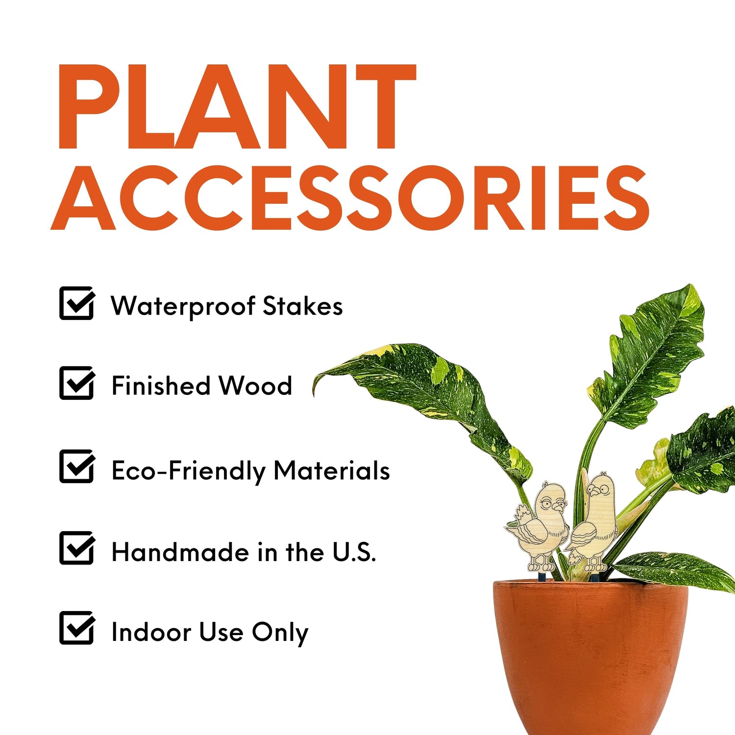 house plant stakes Pigeon Pair Indoor Plant Accessory Stake