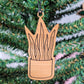 Potted hanging houseplant Christmas ornament - perfect gift for plant lovers. Handmade and wood engraved.