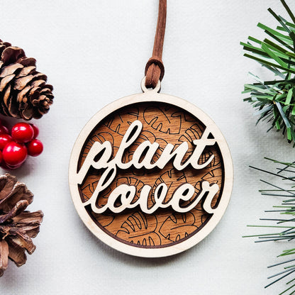 Wood Monstera Leaf Plant Lover Houseplant Ornament Holiday Gift..