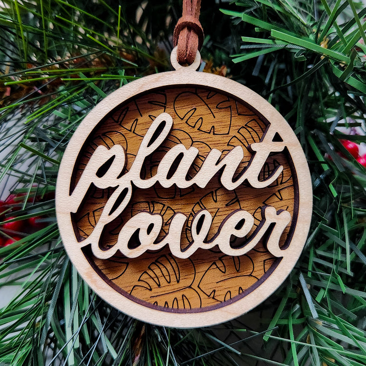 Wood Monstera Leaf Plant Lover Houseplant Ornament Holiday Gift..
