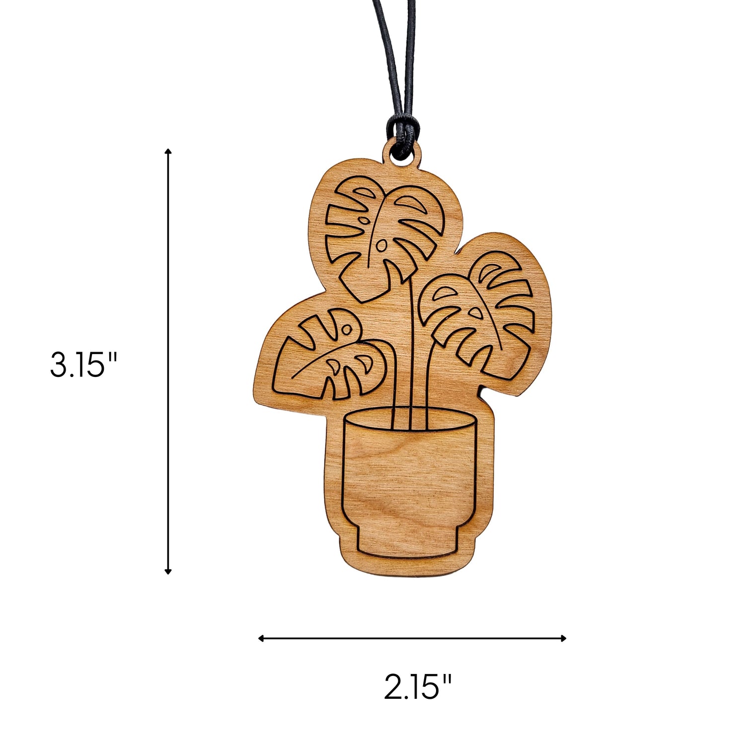 Wood Monstera Leaf Christmas Ornament - Houseplant Gift for Plant Lovers.