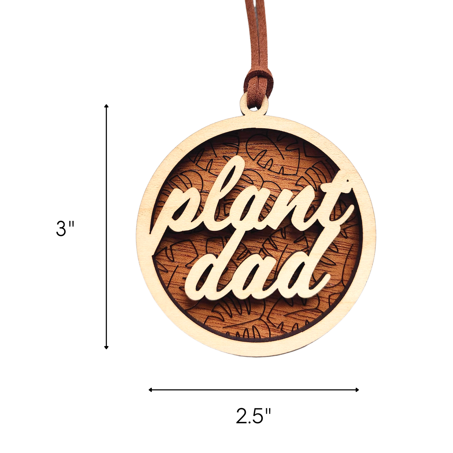 Wood Monstera Leaf Plant Dad Houseplant Ornament Holiday Gift for Plant Lovers.