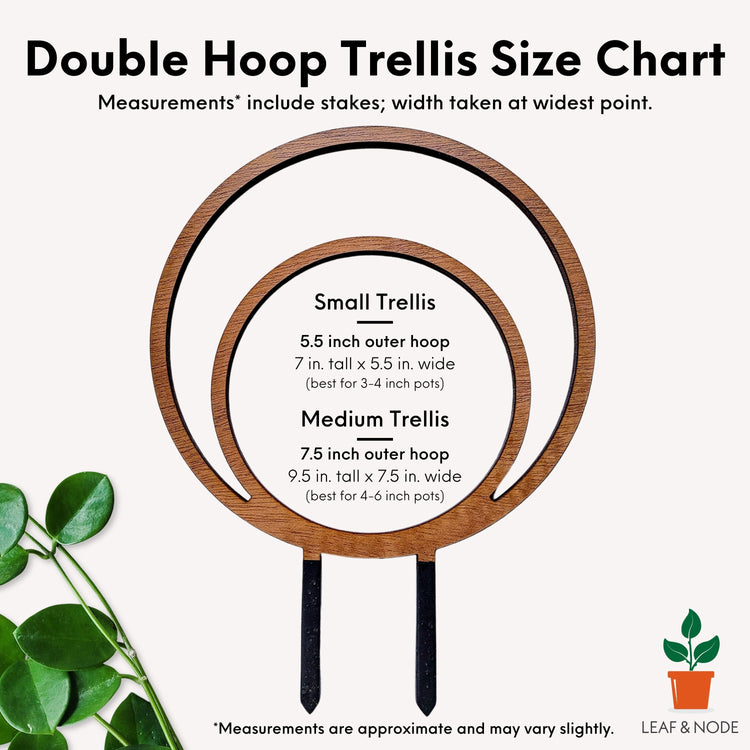 hoop trellis for plants Round Circle Indoor Plant Trellis - Double Hoop